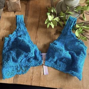 Teal front closure bralette by Savage X in 3X